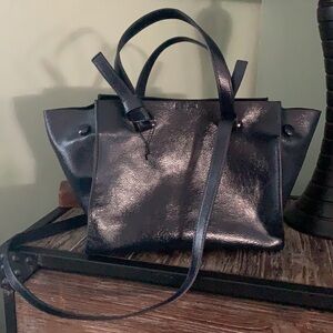 NWOT ZARA Navy Blue Handbag w/ Shoulder Strap